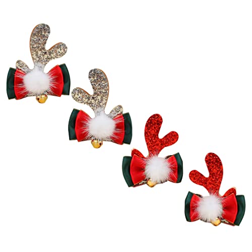 FRCOLOR 16 Stk Weihnachtshaarspangen Weihnachtsmütze Haarnadeln Bowknot-haarnadel Schleifen Haarspangen Schleifen Im Haar Weihnachtshaarnadel Geweih Knall-clip Stoff Mädchen Fräulein von FRCOLOR