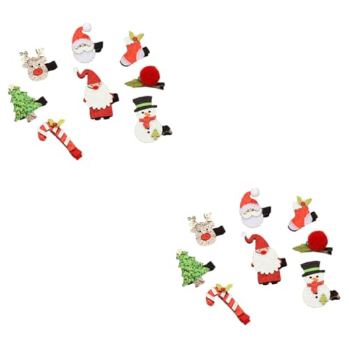 FRCOLOR 16 Stk Weihnachtshaarspangen weihnachts haarspangen weihnachts kopfschmuck weihnachtsmann haarspangen Weihnachts-Haarspangen Haarspangen für Mädchen zu Weihnachten von FRCOLOR