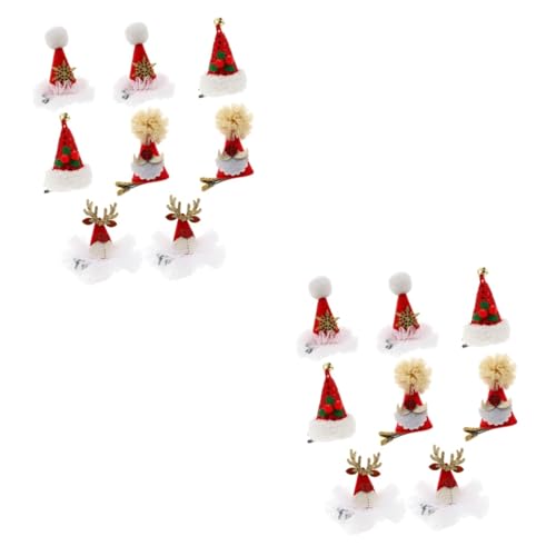 FRCOLOR 16 Stk Weihnachtsmütze Haarnadel Weihnachtsbaum Socken Haarspange Weihnachtliche Haarrequisiten Weihnachtsfeier Haarnadeln Weihnachten Deko Legierung Kopfbedeckung Kind Pailletten von FRCOLOR