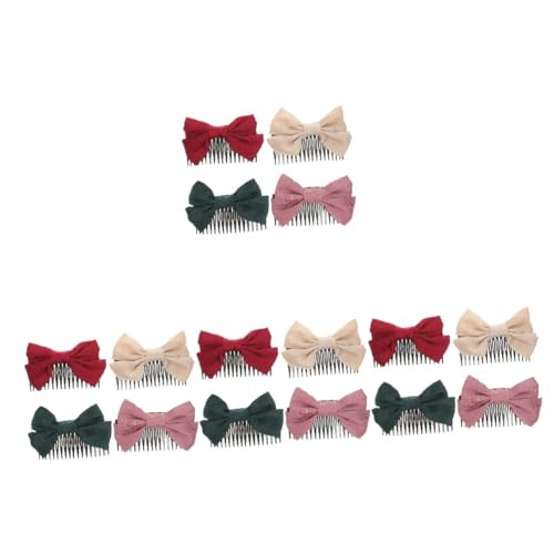 FRCOLOR 16 Stück Haarschmuck Kamm Schleife Kamm Haarkamm Clips Damen Haar Mädchen Haarkamm Schleife Haarspangen Hochzeit Haarschmuck Für Bräute Braut Haarkamm Clip Frauen Kopfschmuck Tuch von FRCOLOR
