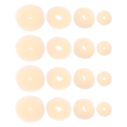 FRCOLOR 16 Stück Teiliges Haardonut Set in Beige Messy Bun Maker und Ballett Dutt Shaper für Mädchen und Frauen Wiederverwendbarer Haar-donut für Kleine Große Haardicke Einfaches Styling von FRCOLOR