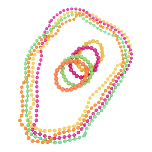 FRCOLOR 16 Stück Teiliges Neon Perlen Schmuckset aus Kunststoff Bunte Halsketten Passende Armbänder für Retro Party Kostüm Tanz und Mottopartys Langlebig und Farbecht FRCOLOR 16 Stück Teiliges Neon Perlen Schmuckset aus Kunststoff Bunte Halsketten Passende Armbänder für Retro Party Kostüm Tanz und Mottopartys Langlebig und Farbecht von FRCOLOR