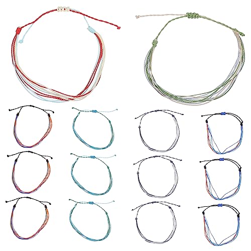 FRCOLOR 16stücke Bohemian-Style Gewebte Fußkettchen Strandfußkettchen Für Frauen Sommerarmband Freundschaftsarmbänder Aus Schnur Zarte Fußkettchen Für Besondere Anlässe von FRCOLOR
