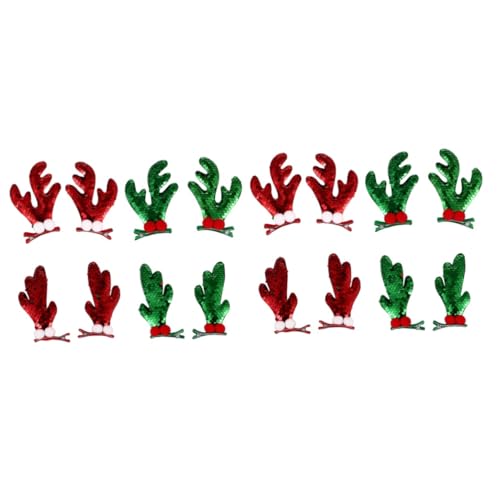 FRCOLOR 16stücke Weihnachts-haarclips Mit -antler-design Glitzernde Haarschmuck Für Mädchen Für Und Partys Und Langlebig von FRCOLOR
