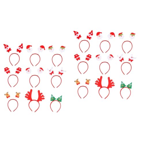 FRCOLOR 18 Stk Haarband Weihnachtsmann-Stirnband Weihnachtsfeier Stirnband Weihnachtsbaum-Stirnband Santa Stirnband weihnachts haarreifen kopfschmuck weihnachten Weihnachtskopfschmuck von FRCOLOR