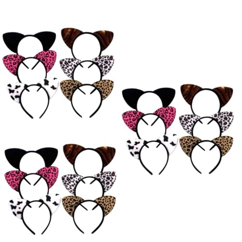 FRCOLOR Katzenohren Haarreif 18 Stk Katzenhaarband Haarband Mit Katzenohren Kopfbedeckung Mit Katzenohren von FRCOLOR