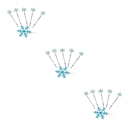 FRCOLOR 18 Stk Schneeflocken-haarspangen Strass-haarspangen Für Frauen Bobby-haare Aus Metall Schneeflockenhaar Haarschmuck Für Damen Haar Klammern Mädchen Karikatur Sechsteiliger Anzug von FRCOLOR
