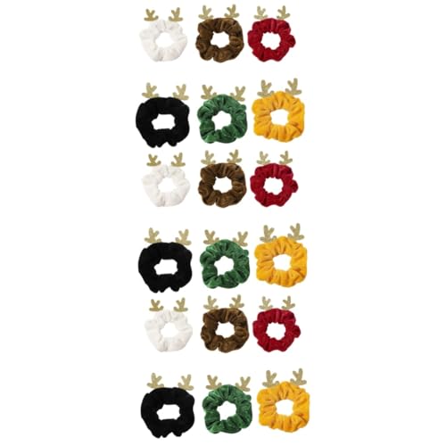 FRCOLOR 18 Stk Weihnachten Darm Haargummis Weihnachtshaarringe Haargummis für Mädchen weihnachts haarreif haarband weihnachten Haarbänder Haarseil waschen dehnbare Haarseile Stoff von FRCOLOR