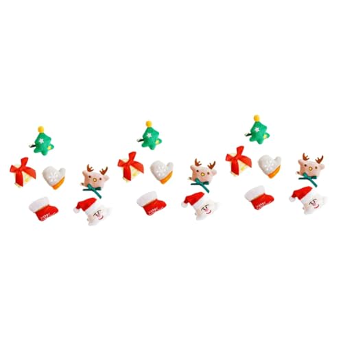 FRCOLOR 18 Stk Weihnachts-Plüsch-Brosche Weihnachtsbroschen Urlaubsbrosche Christbaumschmuck weihnachtsdeko haarspange weihnachten Haarspangen modische Haarnadeln Haarnadel für Kinder von FRCOLOR