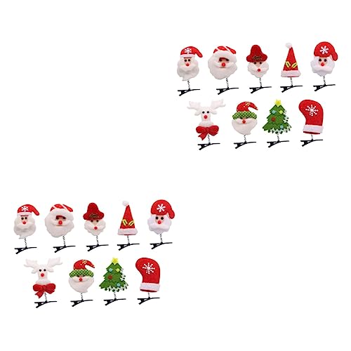 FRCOLOR 18 Stk Weihnachtshaarnadeln weihnachtshaarspangen weihnachts haarspangen weihnachtsschleife haarnadel Weihnachtsclips Haarschmuck Weihnachts-Haarspangen Frauen Haarnadel von FRCOLOR
