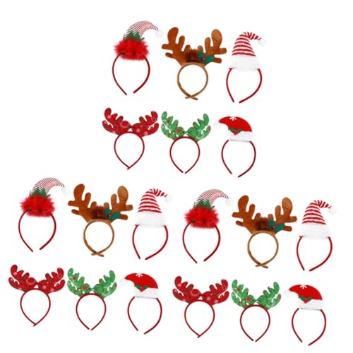 FRCOLOR 3 Sets Weihnachts-haarband -stirnband-set Weihnachts-kopfbedeckung Geweihhut Haarreifen Haarschmuck Party-kopfschmuck 6 Stück * 3 von FRCOLOR