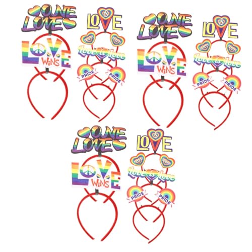 FRCOLOR 18 Stk Pride Month Stirnband Stolz Stirnband Lgbt-parade Stirnband Regenbogen-stirnbänder Für Frauen Regenbogen-accessoires Party Head Bopper Haarschmuck Popper Plastik Bilden Mann von FRCOLOR