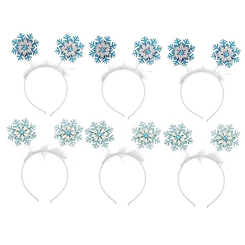 FRCOLOR 18 Stück Schneeflocken Stirnband Dekorative Haarbänder Weihnachts Schneeflocken Kopfschmuck Reifen Schneeflocken Bopper Stirnband Zubehör Schneeflocken Winter Stirnband von FRCOLOR