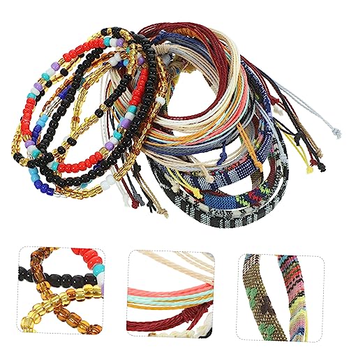 FRCOLOR 18 Stück Teiliges Boho Fußkettchen Bunte Perlen Geflochtene Knöchelketten Damen Sommer Schmuck Vielseitig Kombinierbar von FRCOLOR
