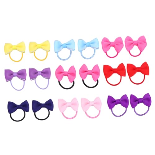 FRCOLOR 18stücke Elastische Haarschleifen Für Babys Und Mädchen Boutique Haarbänder Haarschleifen Elastischer Pferdeschwanzhalter Bunte Haaraccessoires Für Kleinkinder von FRCOLOR