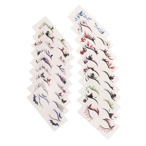 FRCOLOR 19 Stück Wasserdichte Augen Make Up Aufkleber Gesichts Make Up Karneval Halloween Lidschatten Aufkleber Halloween Eyeliner Spinnennetz von FRCOLOR