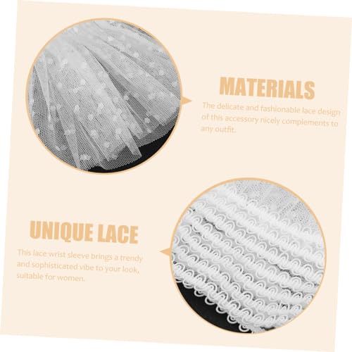 FRCOLOR Abnehmbare Handgelenkmanschetten für Damen Dekorative Ärmelmanschetten Elastische Rüschenmanschetten Kleideraccessoires Vielseitig Einsetzbar von FRCOLOR