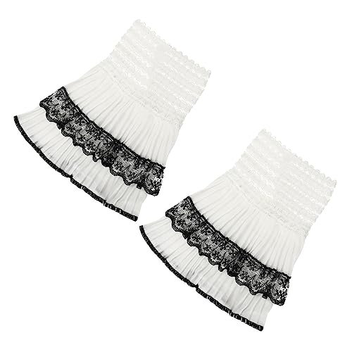 FRCOLOR 1Paar Damen Chiffon Handgelenk Manschetten Abnehmbare Spitzenmanschetten für Outfits Vielseitige Dekoration für Pullover Kleider Atmungsaktiv von FRCOLOR