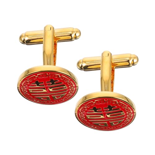 FRCOLOR 1Paar Goldene Manschettenknöpfe Für Herren Hochzeitsmanschettenknöpfe Manschettenknöpfe Cufflinks Für Anzug Formelle Kleidung von FRCOLOR