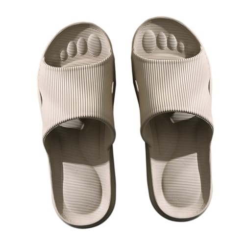 FRCOLOR 1Paar Hausschuhe für Herren Damen Rutschfeste Weiche Slipper für Sommer Khaki Bequeme Atmungsaktive Hausschuhe für Zuhause für Altersgruppen von FRCOLOR