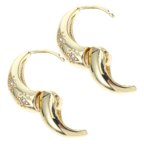 FRCOLOR Kleine Loop Ohrringe Damen Zirkonia Minimalistische Strass Ohrringe Goldene Ohrstecker für Frauen Funkelnde Hochzeitsohrringe Leichte Ohrhänger für Sommer und Freizeit von FRCOLOR