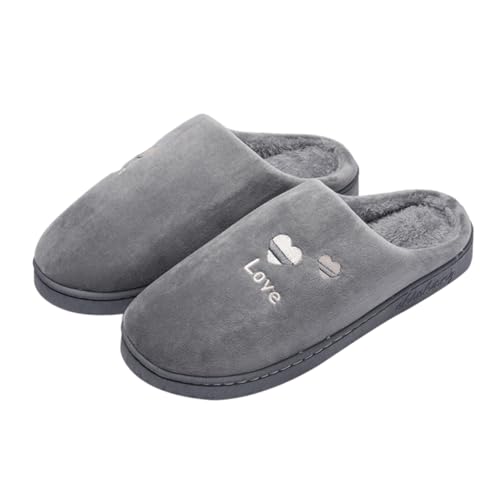 FRCOLOR 1Paar Männer Plüsch Hausschuhe Baumwollpantoffeln Bequeme Slipper für Zuhause Winterfeste Dicke Atmungsaktive Hausschuhe von FRCOLOR