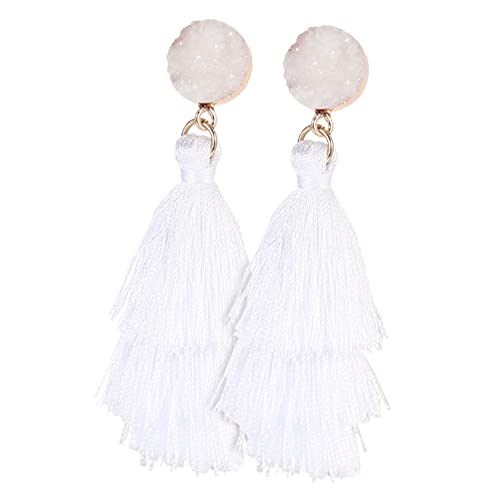 FRCOLOR 1paar Lagige Quaste Ohrringe Für Damen Statement Schmuckstücke Für Accessoire Für Sommerkleider Und Boho-styles von FRCOLOR