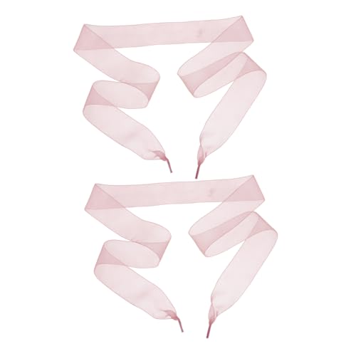 FRCOLOR 1Paar Satin Schnürsenkel Breit Bonbonfarben mit Chiffon Spitze Dekorative Bänder für Hochzeiten für Damen Passend für Turnschuhe Sportschuhe High Heels von FRCOLOR
