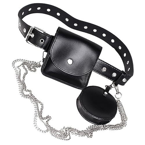 FRCOLOR 1Satz Kleine Hüfttasche Mit Kettendesign Für Damen Verstellbare Stilvolle Fanny Pack Im Lässigen Punk Für Kleider Outfits Als Modisches Accessoire von FRCOLOR