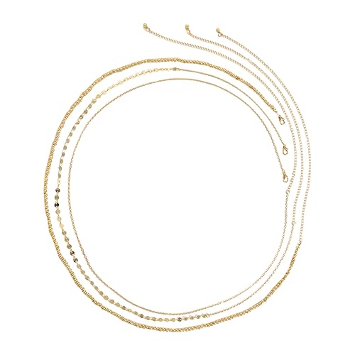 FRCOLOR 1Satz Metallische Taillenkette mit Pailletten Modischer Gürtel für Damen Verstellbare Bauchschmuckkette für Strand Nachtclubs Festliche Anlässe von FRCOLOR