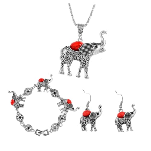 FRCOLOR Retro Schmuckset Mit Böhmischen Armband Kreativen Ohrringen Und Dekorativen Halsketten Vintage-design Für Frauen von FRCOLOR