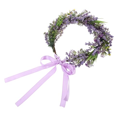 FRCOLOR 1Stk Blumenkranz hochzeitsgirlande girlanden für festlichkeiten Haargummis Tiara für die Hochzeit der Braut haarschmuck Stirnband Krone Blumenkrone die Blumen Kopfbedeckung von FRCOLOR