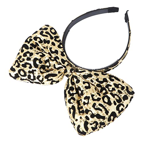 FRCOLOR 1stk Bogen-leopard-stirnband Großes Stirnband Mit Schleife Bowknot-haarband Party-kopfschmuck Schleife Kopfschmuck Halloween-party-stirnband Requisiten Krawatte Fräulein Stoff von FRCOLOR