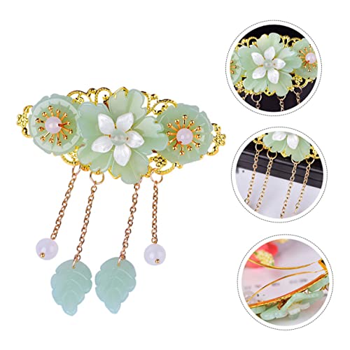 FRCOLOR 1Stk Haarnadel-Kopfschmuck aus Glas mit Blumen haarschmuck brautschmuck Haarspange im chinesischen Stil Pferdeschwanz-Kopfschmuck Blumenkopfschmuck Hanfu Clip Bobby Liulihua Kind von FRCOLOR