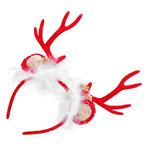 FRCOLOR 1stück Weihnachts- -haarreif Für Mädchen Dekorativer Antler Kopfband Mit Schleife Accessoire Für Festlichkeiten Und Kostümpartys Einzigartiger Haarschmuck Für Feiertage von FRCOLOR