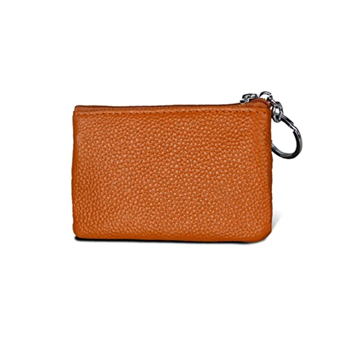 FRCOLOR 1Stück Damen Geldbörse PU Multifunktionale Geldbörse mit Reißverschluss Kompakte Handtasche für Schlüssel Münzen für Reisen Hellbraun von FRCOLOR