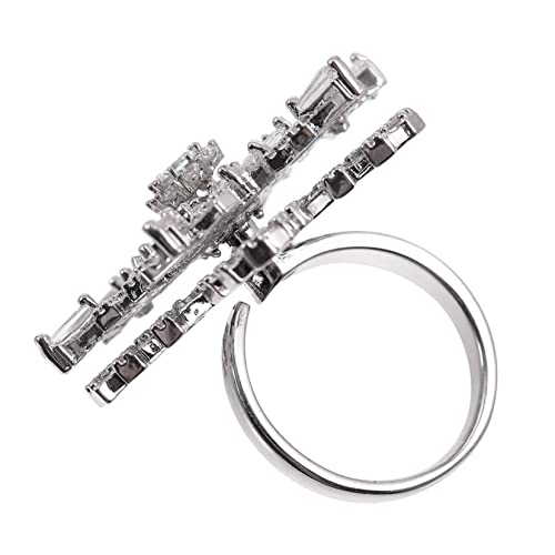FRCOLOR 1Stück Doppelschichtiger Schneeflockenring für Damen Einstellbarer Offener Ring Hochwertigem Material Festivals Partys Tägliche Outfits von FRCOLOR