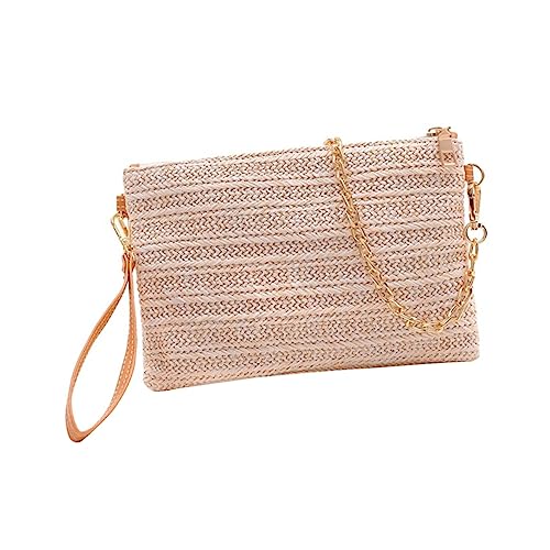 FRCOLOR 1Stück Handgewebte Damen Handtasche Tragbare Sommer Strandtasche mit Kette für Outdoor Aktivitäten Lagerlösung für Kleine Gegenstände Elegantes Design FRCOLOR 1Stück Handgewebte Damen Handtasche Tragbare Sommer Strandtasche mit Kette für Outdoor Aktivitäten Lagerlösung für Kleine Gegenstände Elegantes Design von FRCOLOR