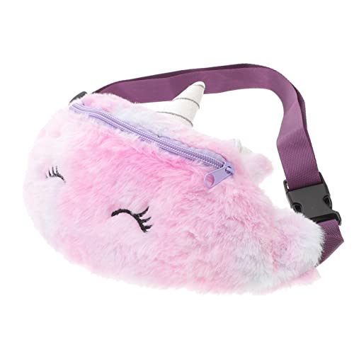 FRCOLOR Einhorn Hüfttasche Plüsch Umhängetasche für Kinder Vielseitige Schultertasche mit Einhornmotiv Leicht und für Schule und Freizeit von FRCOLOR
