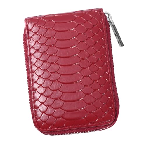 FRCOLOR Geldbörse Für Männer Reißverschlussetui Organiser Portemonnaie Kartenetui Vordertasche Weinrot Kompakt Vielseitige Fächer von FRCOLOR