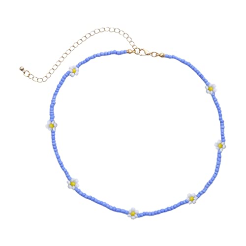 FRCOLOR Kreative Woven Perlen Halskette Für Frauen Bunte Blumenperlenkette Handgefertigt Aus Natürlichen Reisperlen Eleganter Schmuck Für Anlässe Wie Geburtstage Und Feiertage Modische von FRCOLOR