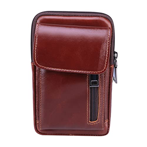 FRCOLOR Retro Herren Gürteltasche Echtem Praktische Cowhide Bauchtasche Für Outdoor-Sport Schlüssel Und Smartphone Für Freizeit Und Reisen von FRCOLOR