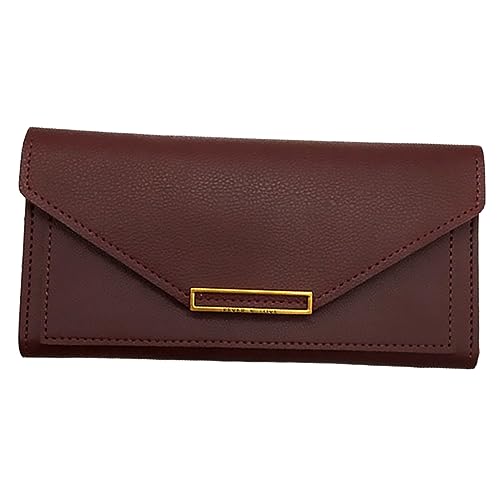 FRCOLOR Damen Retro Geldbörse Multifunktionale PU Brieftasche für Karten und Bargeld Lange Handtasche im Vintage Stil für Alltag und Reisen von FRCOLOR