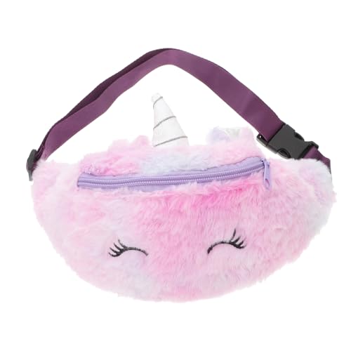 FRCOLOR Plüsch Umhängetasche Für Junge Mädchen Verstellbare Tragbare Gürteltasche Mit Einhorn-Design Farbverlaufend Für Mädchen Und Jungen von FRCOLOR