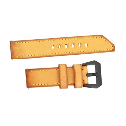 FRCOLOR Cowhide Uhrenarmband Gelb Und Langlebiges Lederarmband Einsetzbar Für Herren Und Damen Komfortabel Und Für Alltag von FRCOLOR