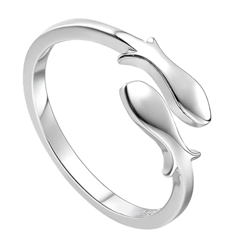 FRCOLOR 1Stück Stylischer Verstellbarer Ring für Damen Herren Kreativer Fingerring im Offenen Design für Partys Besondere Anlässe Glänzendes Silber Modischer von FRCOLOR