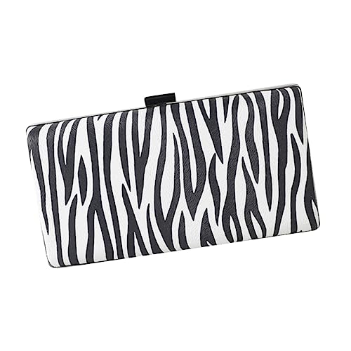 FRCOLOR Zebra Gestreifte Abendtasche Damen PU Handtasche Tragbare Kosmetiktasche für Partys Handytasche mit Kette für Besondere Anlässe von FRCOLOR