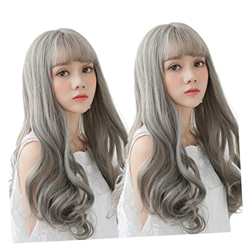 FRCOLOR Perückenset Für Damen Mit Lockigem Haar – Grau Modische Haarabdeckung Realistische Detailarbeit Für Den Täglichen Gebrauch FRCOLOR Perückenset Für Damen Mit Lockigem Haar – Grau Modische Haarabdeckung Realistische Detailarbeit Für Den Täglichen Gebrauch von FRCOLOR