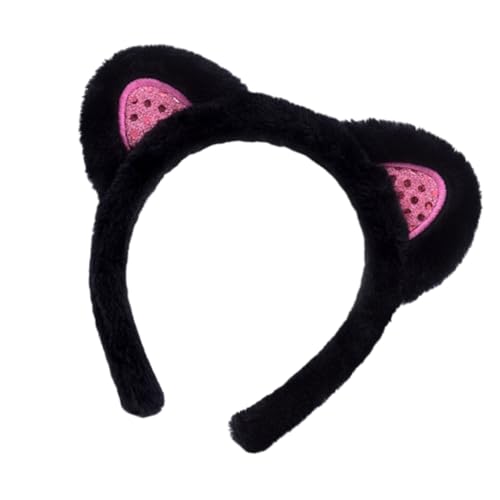 FRCOLOR 1stück Katzenohren Haarreif Plüsch Mit Pailletten Süßes Haaraccessoire Für Mädchen Mädchen Und Jungen Für Partys Und Cosplay Vielseitig Für Verschiedene Frisuren von FRCOLOR