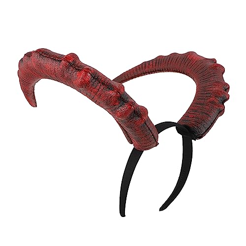 FRCOLOR Horn Haarreif Kopfschmuck Halloween Dämon Ox Hörner Gothic Steampunk Teufel Karneval Langlebig für Frauen Männer Mädchen Party Dekoration Cosplay Kostüm von FRCOLOR